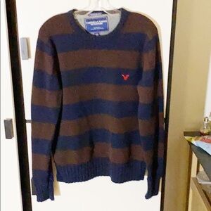 American Eagle Blue and Red Vintage Fit Sweater